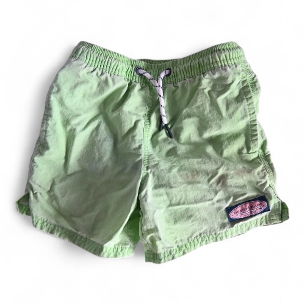 Vineyard Vines Boys 6 Chappy Swim Trunks Lime Green EUC